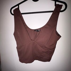 Dynamite Brown Fitted Sleeveless Tank Top